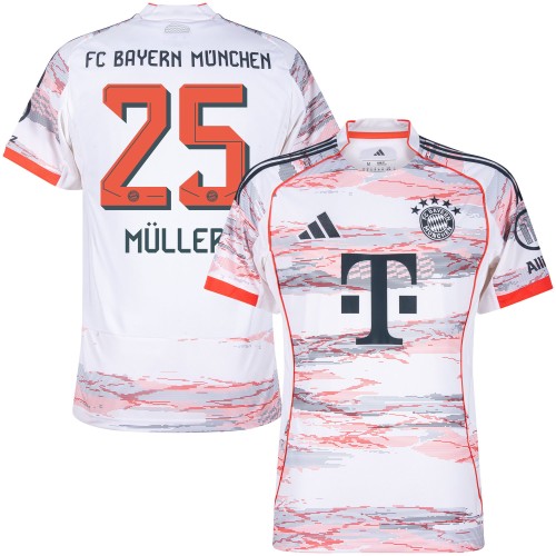 Bayern München Bortatröja Müller 25 2025–2026 Bayern München Bortatröja Müller 25 2025–2026